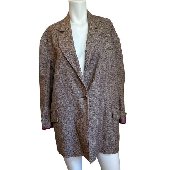 Stella Jean Italian Designer Extremely Oversized Tan One Button Blazer sz 40=4 - Picture 1 of 10